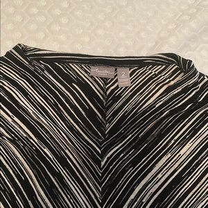 Chico's Black and White Striped Top